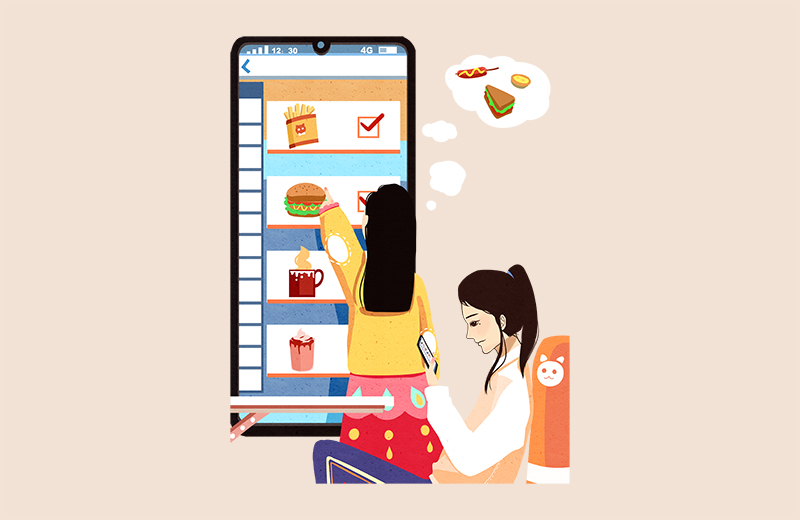 千庫(kù)網(wǎng)_寒假生活手機(jī)點(diǎn)外賣的女孩_元素編號(hào)12582158.jpg